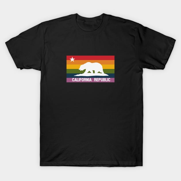 Team Rainbow LGBT Pride California rainbow flag bear T-Shirt by teamrainbowstore